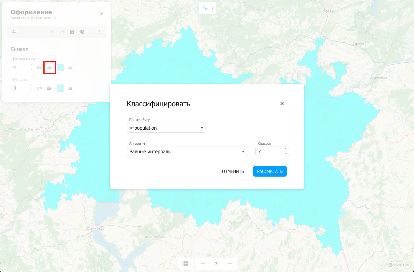Классификация размера пунсона